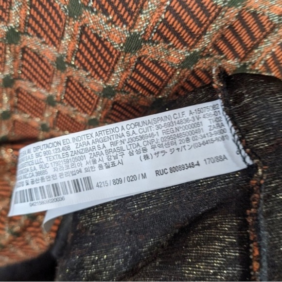 Zara Mini Dress Medium Orange Retro Shift - Picture 7 of 7